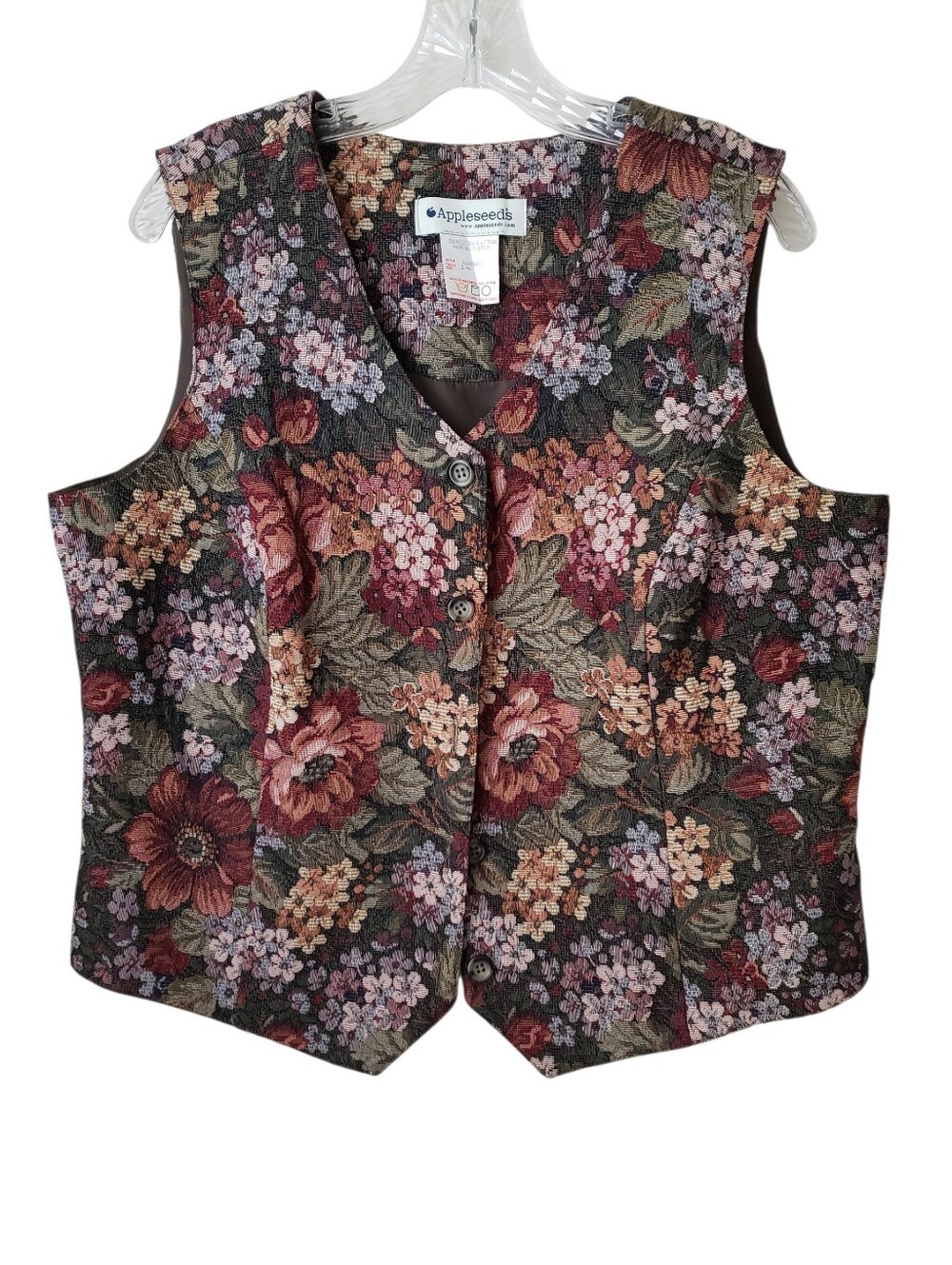 Vintage Appleseed's Green Floral Vest